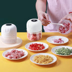 Mini Processador Sem Fio 250ml – Pica Alho, Gengibre e Legumes em Segundos