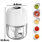 Mini Processador Sem Fio 250ml – Pica Alho, Gengibre e Legumes em Segundos