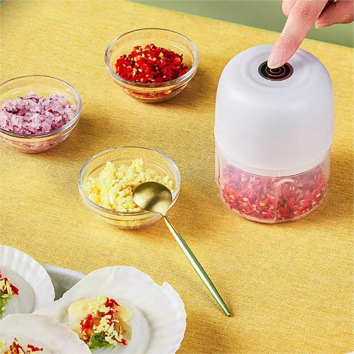 Mini Processador Triturador Sem Fio Elétrico 250ML De Alimentos Para Legumes Alho Gengibre