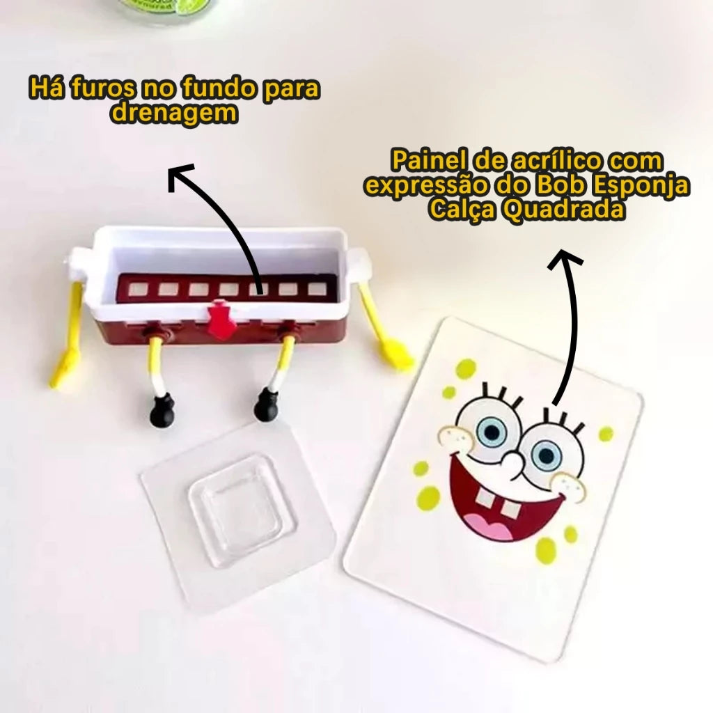 Suporte para Esponja Bob Esponja - Organizador Criativo para Cozinha, Escorre Água e Previne Mofo