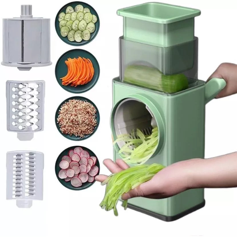 Ralador 3 em 1 Giratório com Manivela – Queijo, Legumes e Vegetais